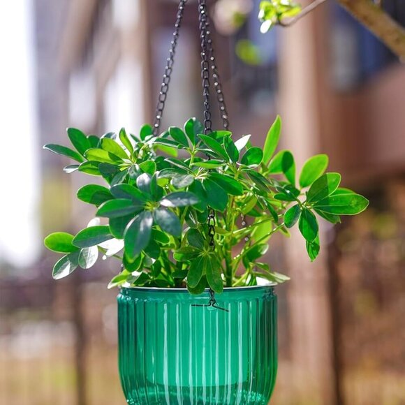 2 Pack Self Watering Hanging Planters Indoor Flower Pots, 6.5 Inch Outdoor Hangi - Picture 7 of 9